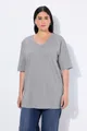 Produktbild: Ulla Popken T-Shirt T-Shirt Basic Relaxed Fit V-Ausschnitt Halbarm