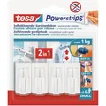 Produktbild: Tesa - Powerstrips Vario-gardinenhaken / Selbstklebende Gardinenhaken Von Wieder Ablösbar Und Mehrfach Verwendbar / Bis 1 Kg Belastung / 1 X 4 Stück / Weiß