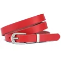 Produktbild: Frentree Taillengürtel Damen, MADE IN GERMANY 1,5 cm schmaler Echtleder Gürtel für Kleid und Anzugshose rot 90