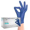 Produktbild: AMPri Nitrilhandschuhe, dunkelblau, blau, Größe L, puderfrei, Style blueberry by Med-Comfort: Nitril Einmalhandschuhe in den Größen XS, S, M, L, XL erhältlich