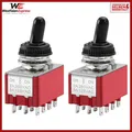 Produktbild: Miniatur Kippschalter 4-polig Ein-Aus-Ein 2A 250VAC 6A 125VAC 2 Stück mit