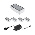 Produktbild: ledscom.de 5er-Set LED Pflasterstein CUS, IP67, 230V, 20x10x4cm, kaltweiß