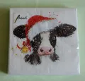 Produktbild: 20 Servietten KUH Weihnachten LUSTIG 1 Packung OVP Mütze Glocke Kühe Tiere Ambie