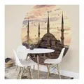 Produktbild: K&L Wall Art Fototapete Blaue Moschee, Vliestapete, rund, Sultan Ahmed Moschee in Istanbul, Istanbul Tapete braun 1.88 m x 1.88 m