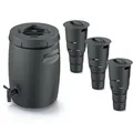 Produktbild: Set Komposteimer Düngertank Behälter zur Herstellung von Dünger mit Hahn 25 L Schwarz Anthrazit und 3X Komposter Unterirdischer Garten 11 L Kunststoff H 53 cm modularer Komposteimer Bio Mülleimer