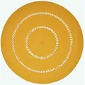 Produktbild: Homescapes - Geflochtener Runder Teppich Mit Häkel-muster, Senfgelb, 150 Cm