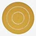 Produktbild: Homescapes senfgelber Teppich, rund, 150 cm, gehäkelter Teppich/Vorleger aus Baumwolle im Retro-Look mit Loop-Muster, flach gewebter Teppich für Schlafzimmer, Wohnzimmer, Flur oder Küche, gelb