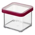 Produktbild: Rotho Loft quadratische Vorratsdose 0.5l mit Deckel und Dichtung, Kunststoff (SAN) BPA-frei, transparent/rot, 0.5l (10.0 x 10.0 x 7.2 cm)