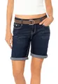 Produktbild: Sublevel Damen Jeans Bermuda-Shorts mit Veloursleder Gürtel blue M