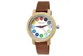 Produktbild: Holzwerk Quarzuhr LIL RAINBOW BROWN bunte kleine Kinder Leder & Holz Armband Uhr, braun