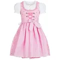 Produktbild: Nübler Dirndl Mädchen Dirndl im traditionellen Stil Kinder Trachten (Dirndl Set LINDA, 3-tlg., Dirndl Kleid mit Bluse und Schürze) Kinder Tracht im bayerischen Stil - Trachtenmode Kinder rosa 98