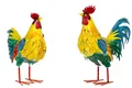 Produktbild: BIRENDY Dekofigur Metall Figurenpaar Hahn und Henne V1 Set Gartenfigur Dekofigur