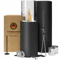 Produktbild: Monster24 Echtfeuer-Dekokamin Bio-Ethanol Standkamin für Indoor & Outdoor (80x26x26 cm) schwarz