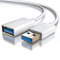 Produktbild: CSL - 2m USB 3.2 Gen1 Verlängerungskabel - USB Erweiterungskabel USB Verlängerung - bis zu 5 Gbit s - doppelt geschirmt - Knickschutz - bidirektional - weiß