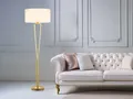 Produktbild: Designer LED Stehlampe mit Stoff Schirm Wohnzimmer Schlafzimmer Büro Esszimmer