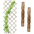 Produktbild: Relaxdays Rankgitter ausziehbar, 3er Set, Rankhilfe Kletterpflanzen, 180x90 cm, Garten, Balkon, Terrasse, Holz, natur