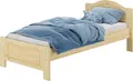 Produktbild: Bettrahmen Massivholzbett Kiefer natur Einzelbett 90x200 Futon Singlebett Zubehör wählbar V-60.37-09ohne Zubehör