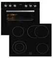 Produktbild: Exquisit EHE157-UBZ-020-Set EEK: A Herdset mit Glaskeramikkochfeld, 59,5 cm breit, 59 L, 7 Funktionen, schwarz