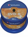 Produktbild: Verbatim DVD-R 4,7 GB, DVD-Rohlinge 16fach, 50 Stück