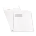 Produktbild: 50 Stück Versandtaschen Briefumschläge C4 A4 weiß haftklebend mit Fenster 229x324 mm HK