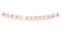 Produktbild: Geburtstag Wimpel-Banner Happy Birthday rosa gold groß Deko zum Hängen Hartpapie