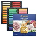 Produktbild: Artecho Pastellkreide 48er Premium Set, 46 Farben Darunter 4 Fluoreszierende Farben, Extra Schwarz & Weiß, Ideal für Künstler, Hobbymaler, Schule, Kunstunterricht.