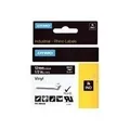 Produktbild: Dymo Rhino Coloured Vinyl - Permanentes selbstklebendes Vinylband - Weiß auf Schwarz - Rolle (1,2 cm x 5,5 m) 1 Rolle(n) - für DYMO ILP219, Rhino 4200, 5000, 5200, 6000, 6500, RhinoPRO 3000, 5000, 6000, 6500 (1805435)