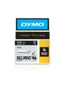 Produktbild: DYMO Rhino-Industrie-Vinyletiketten | 12 mm x 5,5 m | weiß auf schwarz | selbstklebendes Schriftband 1805435