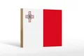 Produktbild: Femer GmbH Holzbild Flagge Maltas 18x12 cm Flag of Malta, Flaggen (1 St), Glatte Holzfaserplatte (MDF), vorn beschichtet