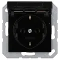 Produktbild: JUNG A1520 KL SW SCHUKO® Steckdose mit Klappdeckel Schwarz Serie A