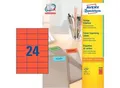 Produktbild: Avery Zweckform Etiketten 3448, 70 x 37 mm, 2400 Stück, rot