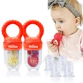 Produktbild: Fruchtsauger Baby von LoveNoobs™, Beißringe, 2 Stück Obstschnuller für Babys ab 3 Monate, Fruchtschnuller, BPA/BPS Frei, 6 Silikonsauger, Baby Schnuller, Zahnungsschnuller, Zahnen