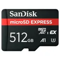 Produktbild: SanDisk microSDXC Express 512GB (V30 / U3 / UHS-I / Cl.10 / R650MB/s/W220MB/s)