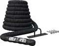 Produktbild: GORILLA SPORTS® Battle Rope - 9m Länge, Ø 38mm, inkl. Wandhalterung, Nylon, Schwarz - Schlacht Seil, Trainingsseil, Sportseil, Fitnessseil, Schlachtseil, Schwungseil, Muskelaufbau