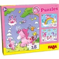 Produktbild: HABA Puzzle Einhorn Glitzerglück 3 Puzzles 12-18 Teile für Kinder ab 3 Jahre NEU