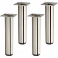 Produktbild: So-tech - 4er Pack - Möbelfuß bravo Höhe 200 mm (+ 10 mm) ø 40 mm Edelstahloptik höhenverstellbarer Schrankfuß aus Stahl Stellfuß belastbar bis 50 kg
