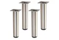 Produktbild: SO-TECH® Möbelfuß 4 Stück BRAVO Höhe 200 mm (10 mm) Ø 40 mm Edelstahloptik, höhenverstellbar, aus Stahl, belastbar bis 50 kg pro Stützfuß