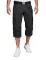 Produktbild: Timezone Herren 3/4 Cargo Shorts mit Gürtel und Seitentaschen 24-10006 MilesTZ Black Minimal W32
