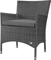 Produktbild: Rattan Stuhl Trento Grau-Silber