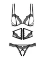 Produktbild: Obsessive Damen Netz-Design L/XL Dessous-Set, Schwarz, (4er Pack)