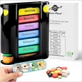 Produktbild: Tablettenenbox 7 Tage 4 Fächer - BPA frei - Pillenbox handlicher Organizer für unterwegs Pillendose - - Medikamentendose morgens mittags abends Supplements Woche - Medikamentenbox Smart Planet
