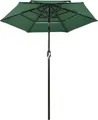 Produktbild: vidaXL Sonnenschirm mit Aluminium-Mast 3-lagig Grün 2 m