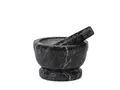 Produktbild: HOME 9716218 Mörser aus Marmor mit Stößel, Schwarz, 18 cm