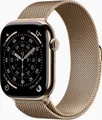 Produktbild: Apple Watch Series 11 GPS + Cellular 46mm Titan gold mit Milanaise-Armband M/L gold