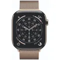 Produktbild: Apple Watch Series 11 Cellular 46mm Gold Titan Gehäuse mit Gold Milanaise Armband - M/L