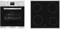 Produktbild: Exquisit EHE 157-2 UR-Set Einbauherdset mit Glaskeramikkochfeld, 60cm breit, 59L, Timer, Grill, 4 Kochzonen, Restwärmeanzeige, Edelstahl/schwarz