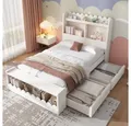 Produktbild: XDeer Kinderbett Kinderbett Einzelbett Stauraumbett mit Schubladen,Holzbett, 90x190 cm, Bettgestell und Lattenrost aus Holz, (Ohne Matratze)