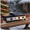 Produktbild: Royal Gourmet Gasgrill 3-Brenner Gasgrill, 3-in-1 Tischgrill für Grillen, Braten und Kochen, Tragbarer Campinggrill mit Klapp-Seitenablage und 8,5 kW Leistung schwarz