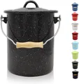 Produktbild: Krüger Mülleimer Emaille-Eimer mit Deckel Serie Rio, schnitt- / kratzfeste Oberfläche, bakterienabweisend, extrem langlebig