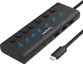 Produktbild: SABRENT USB C Hub 7 Port 48 W Schaltern 7 Anschlüsse 5V/900mA 20W Power Delivery